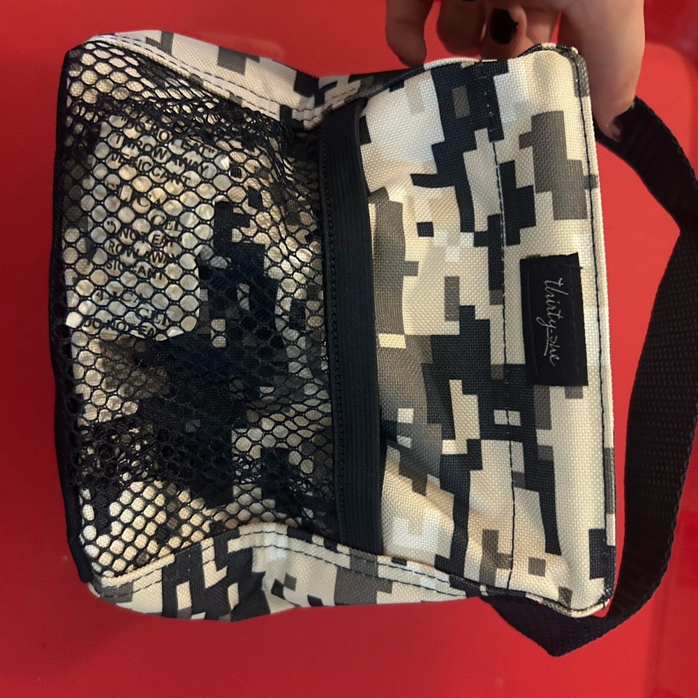 Thirty-One Blue-ish and Cream Camouflage Bag